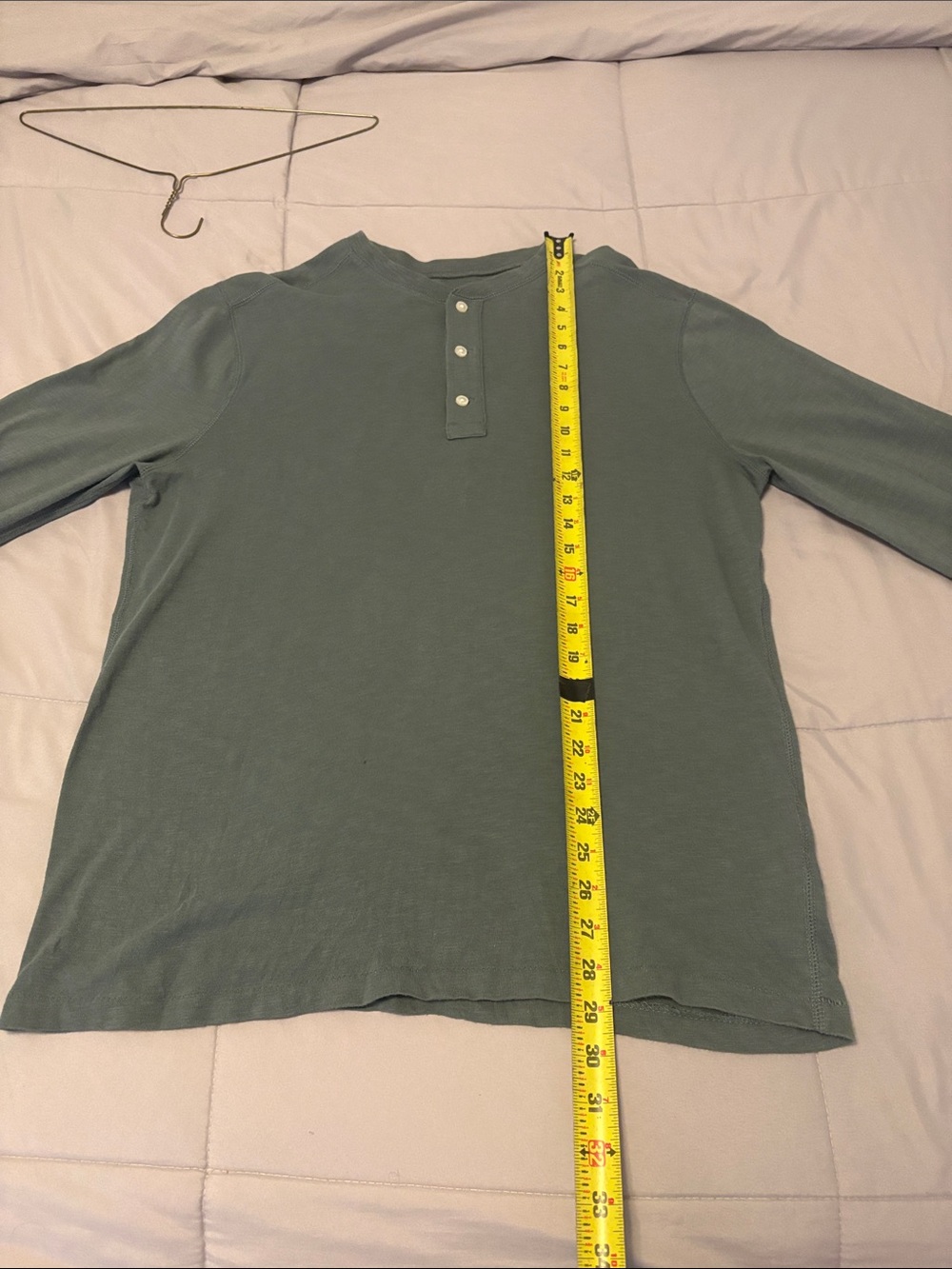 J. Crew Green Long Sleeve Henley Shirt